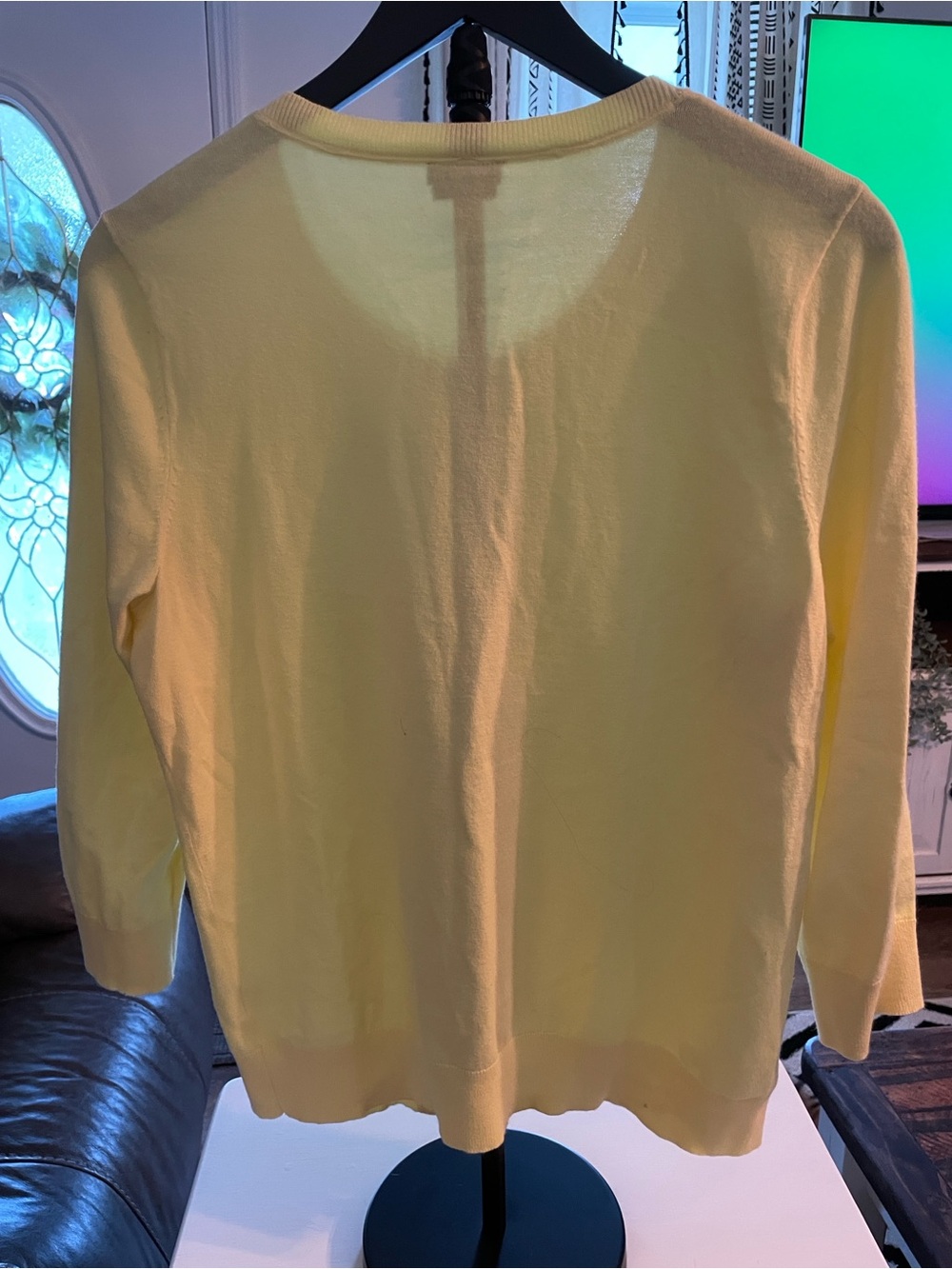 Talbots Pale Yellow Button-Front Women's Cardigan (0070) - Picture 3 of 4